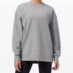 lululemon perfectly oversized crew - heathered core medium gray - sz 10